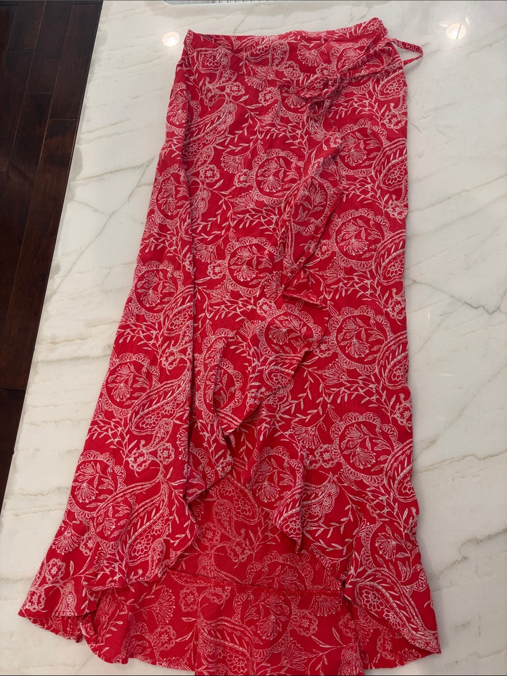 Universal Thread Red Paisley Maxi Skirt